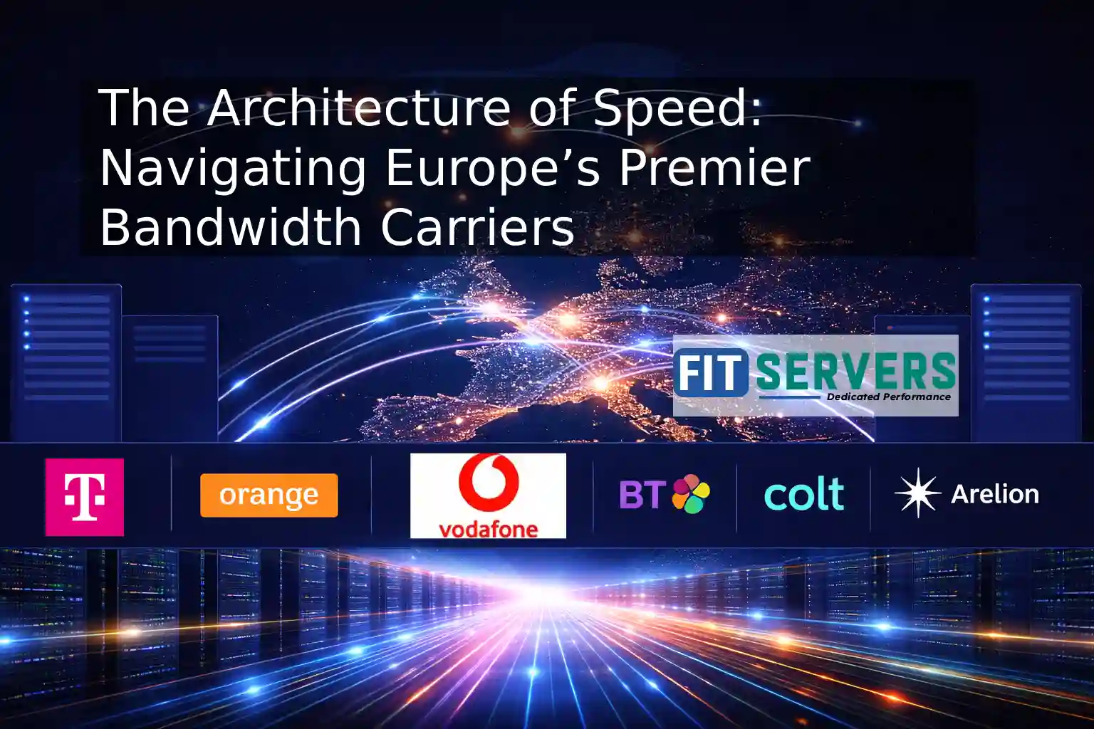 Map or representation of European fiber and bandwidth carrier networks