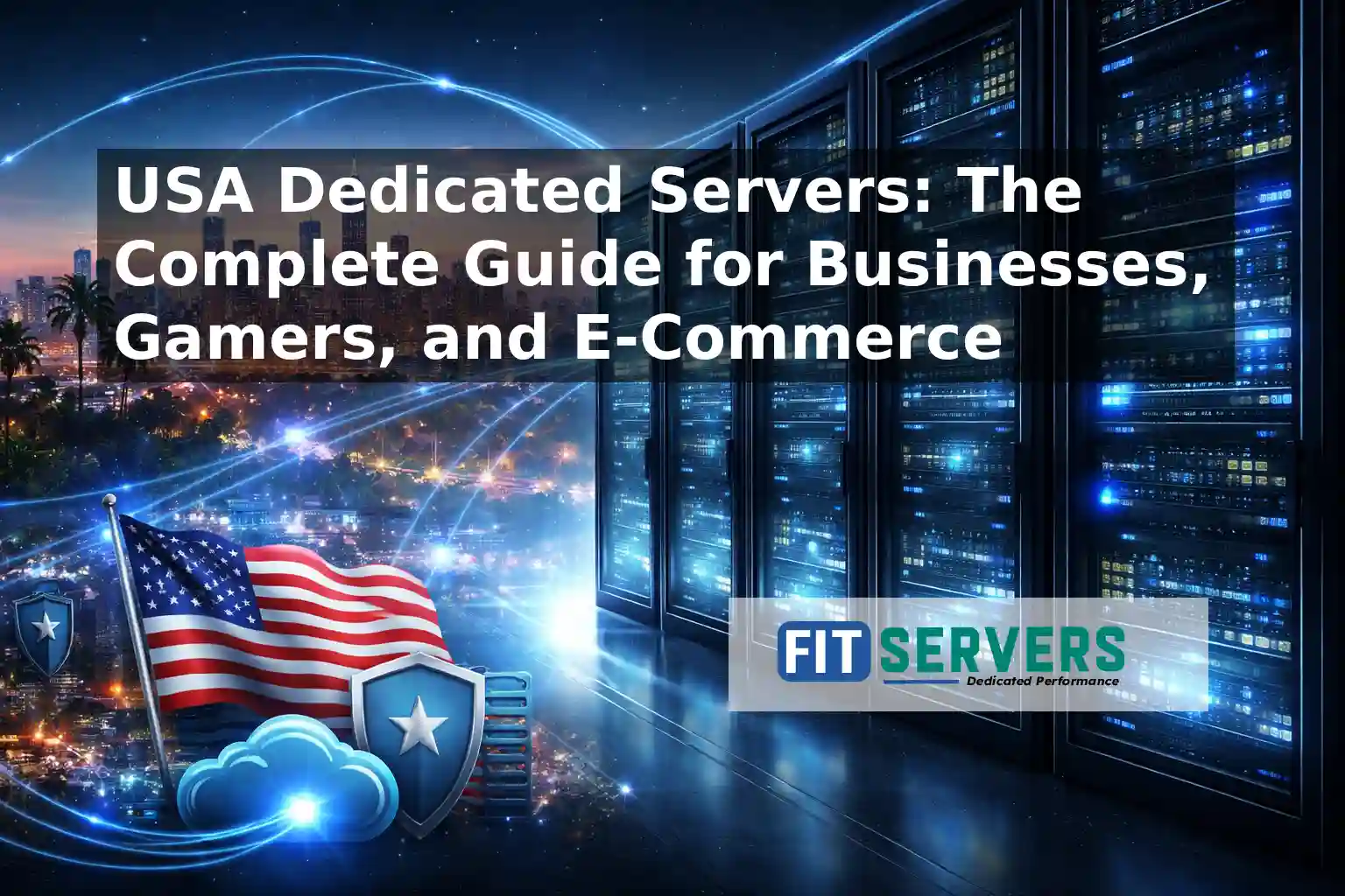 Representation of USA dedicated servers and data center network map