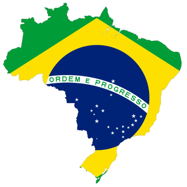 Map of brazil featuring the brazil flag