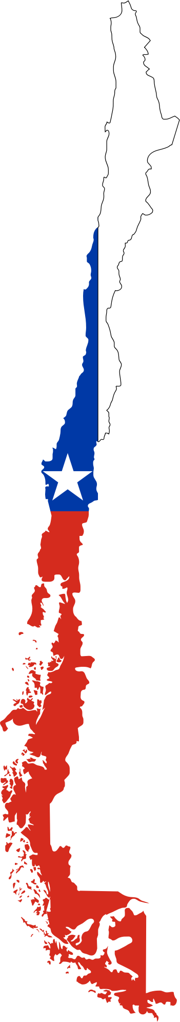 Map of chile featuring the chile flag