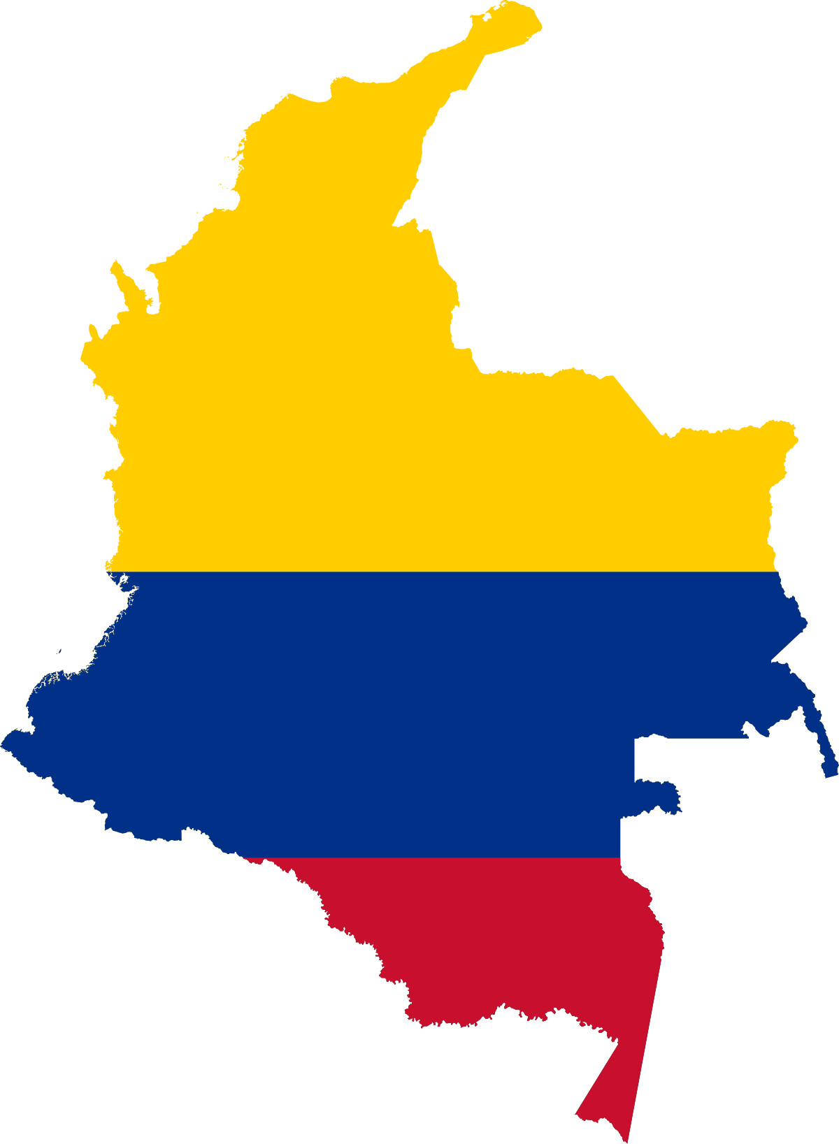 Map of colombia featuring the colombia flag