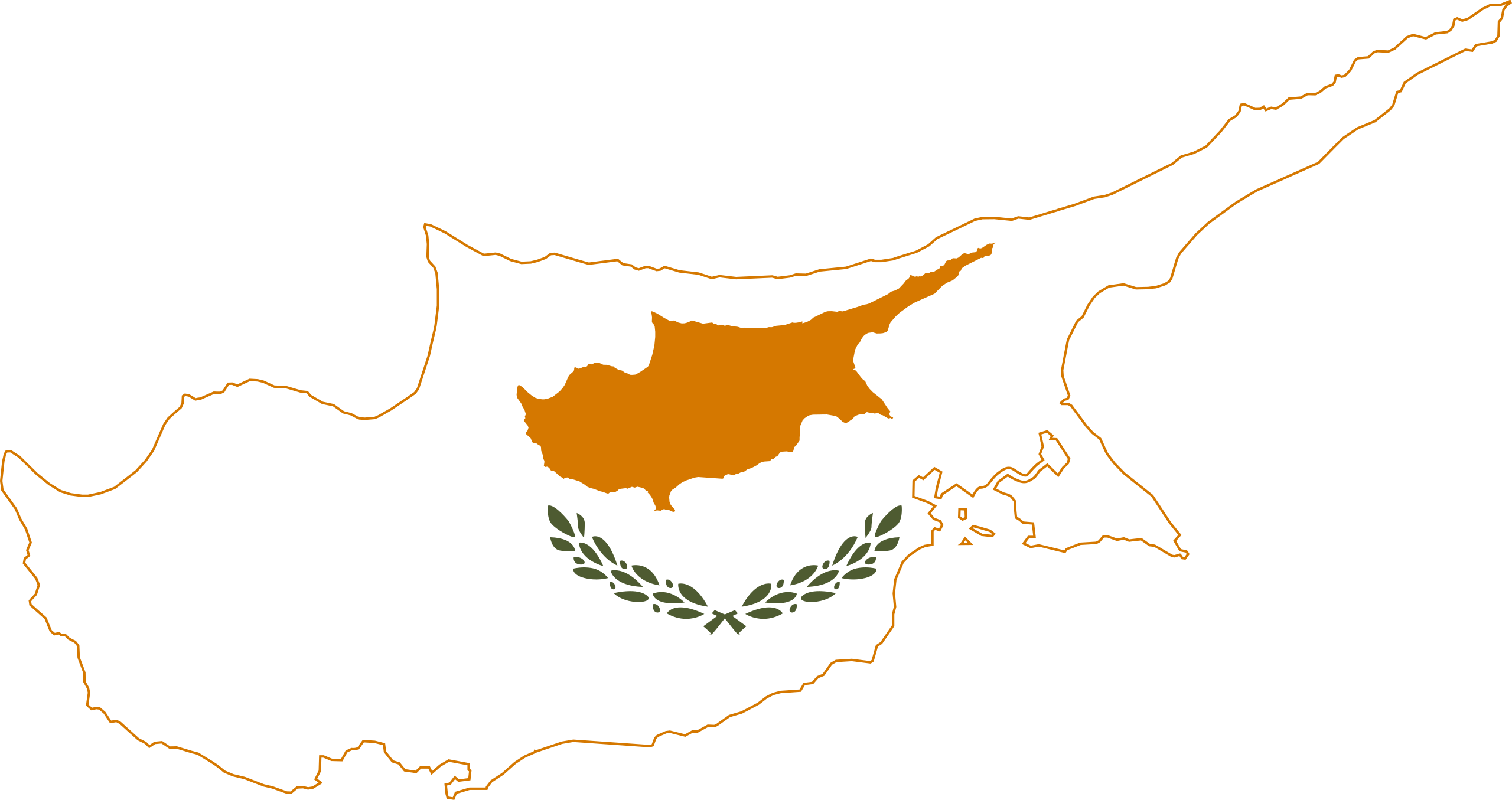 Map of cyprus featuring the cyprus flag