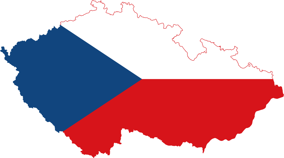 Map of czech-republic featuring the czech-republic flag