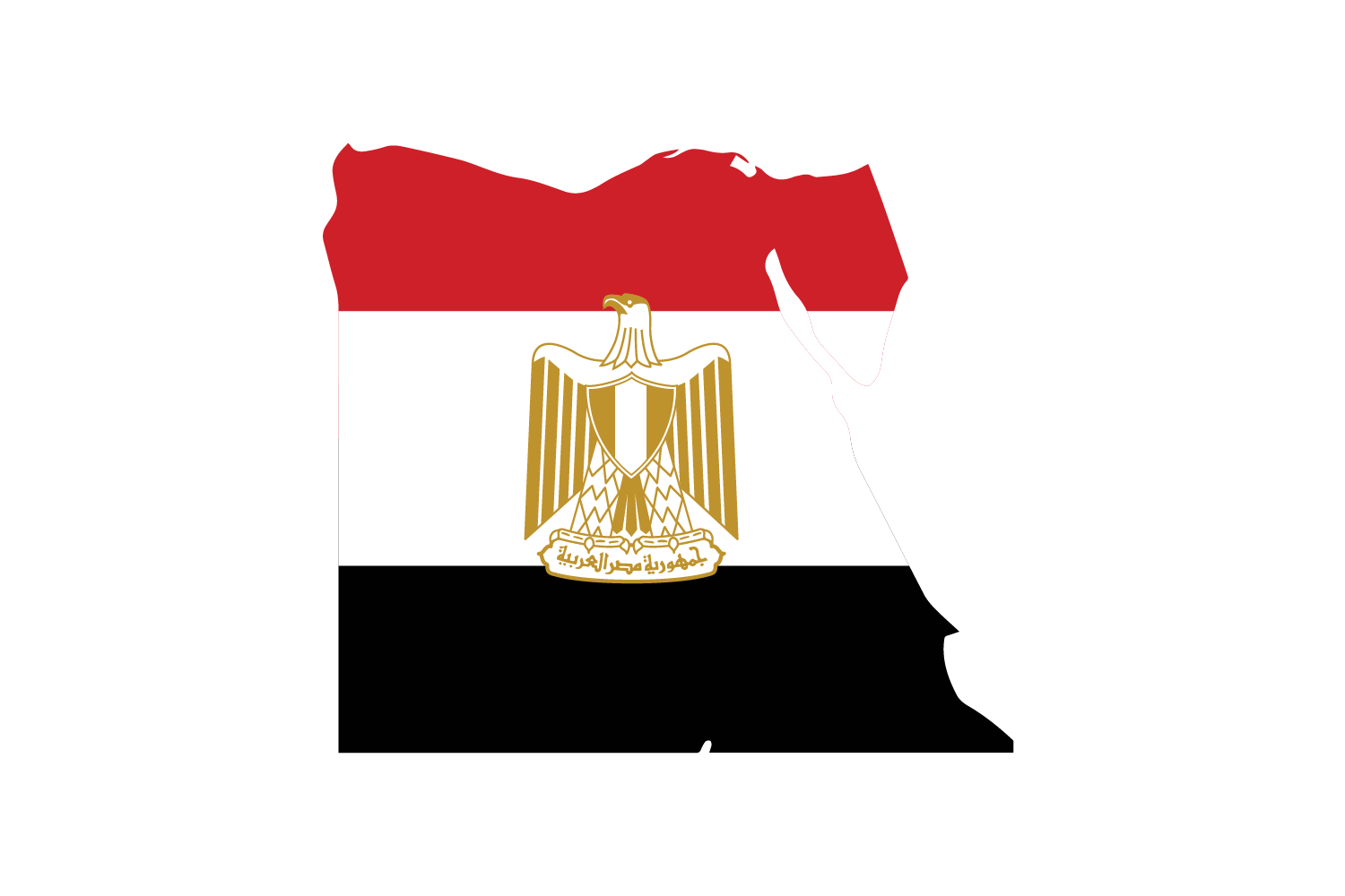 Map of egypt featuring the egypt flag