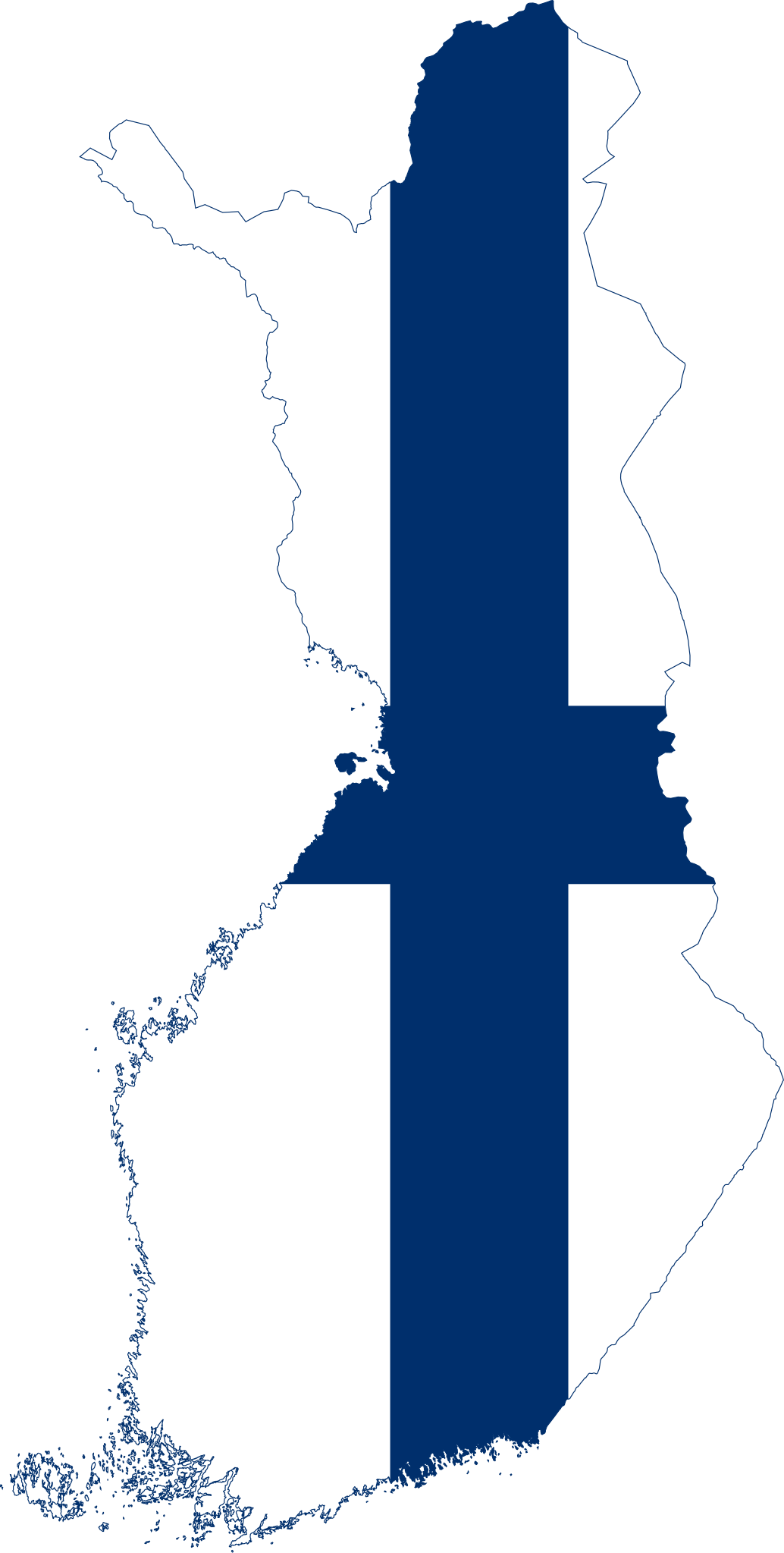 Map of finland featuring the finland flag