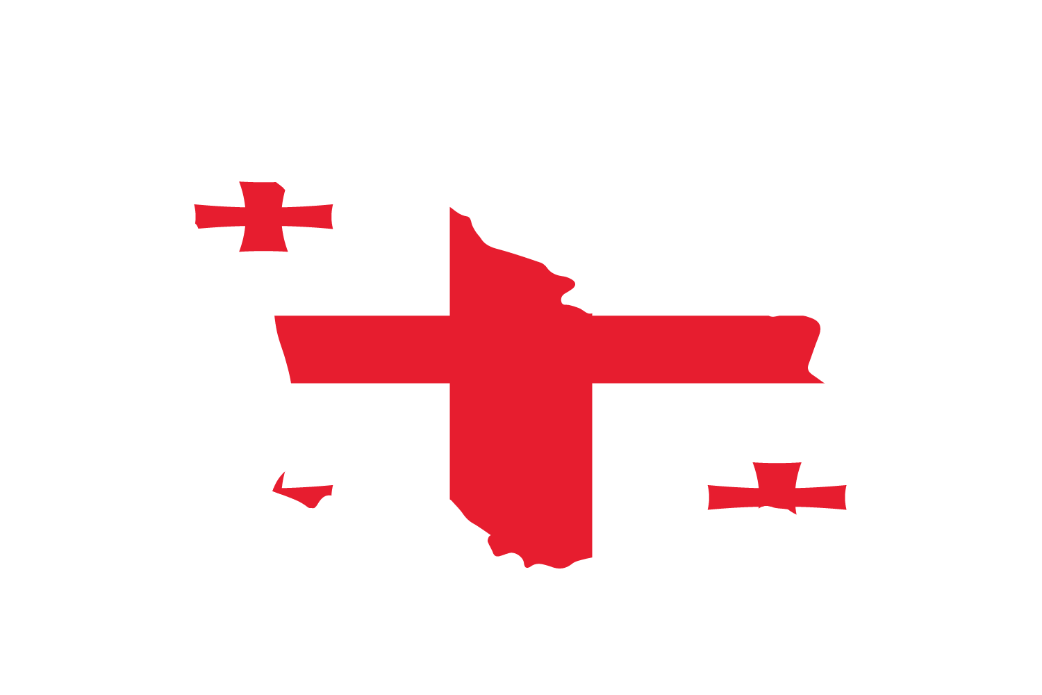 Map of georgia featuring the georgia flag