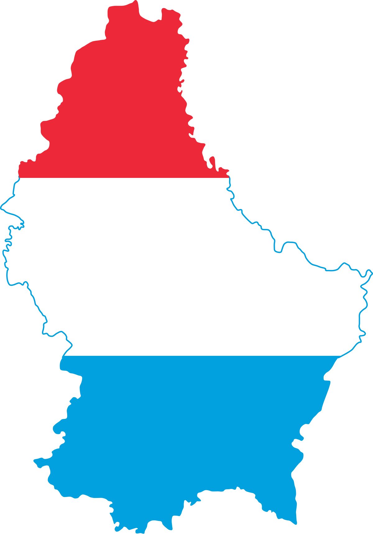 Map of luxembourg featuring the luxembourg flag