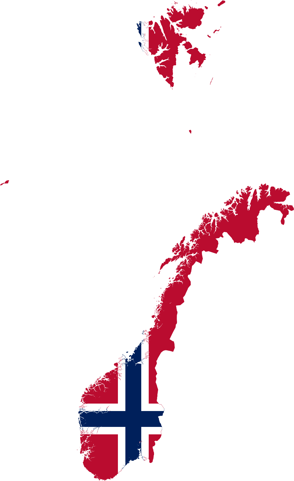Map of norway featuring the norway flag
