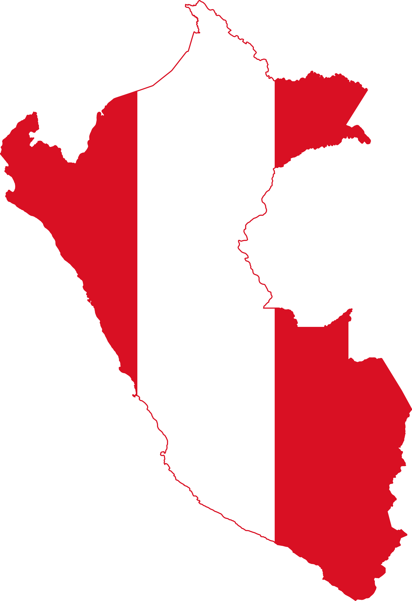 Map of peru featuring the peru flag