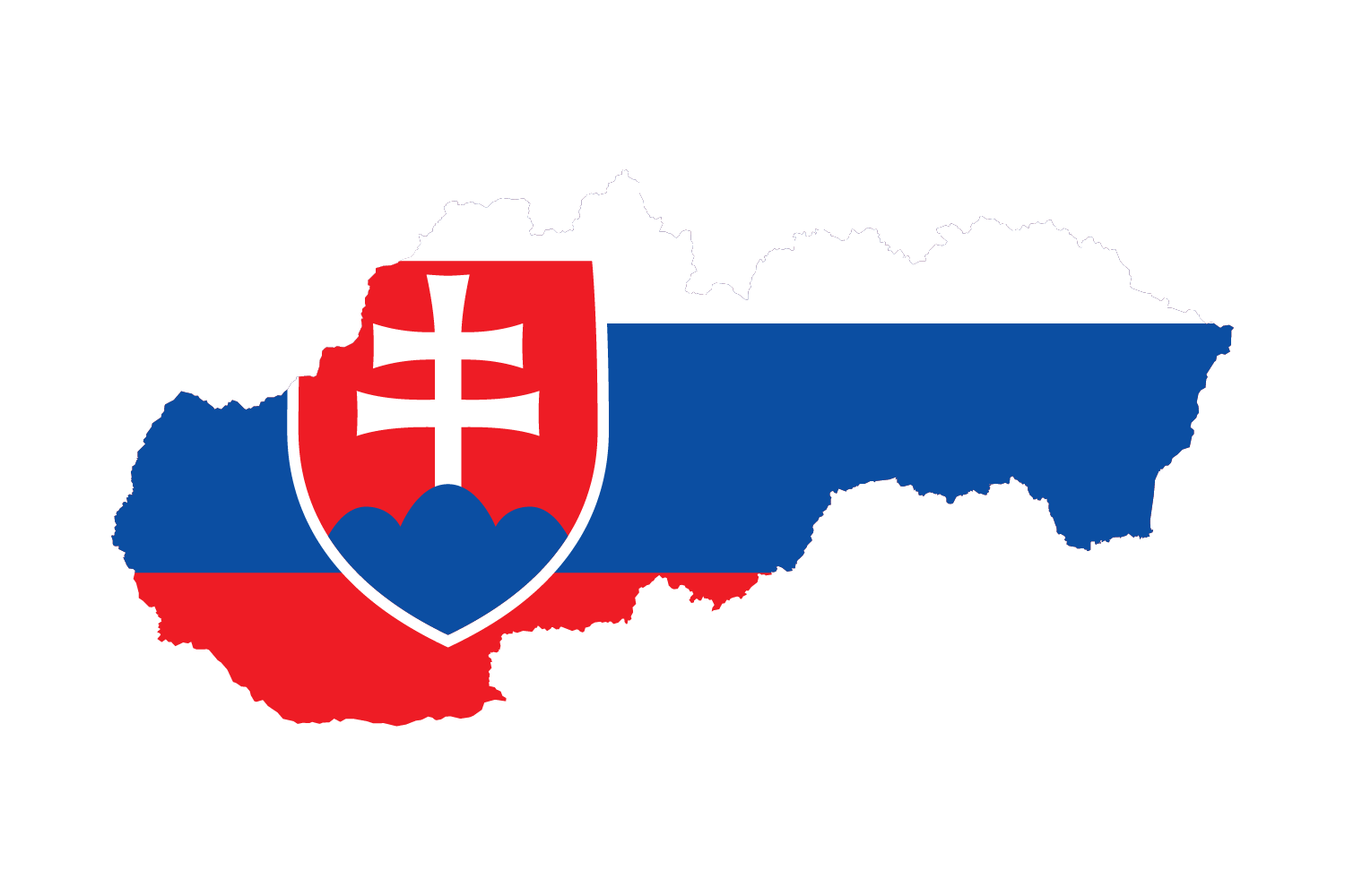 Map of slovakia featuring the slovakia flag