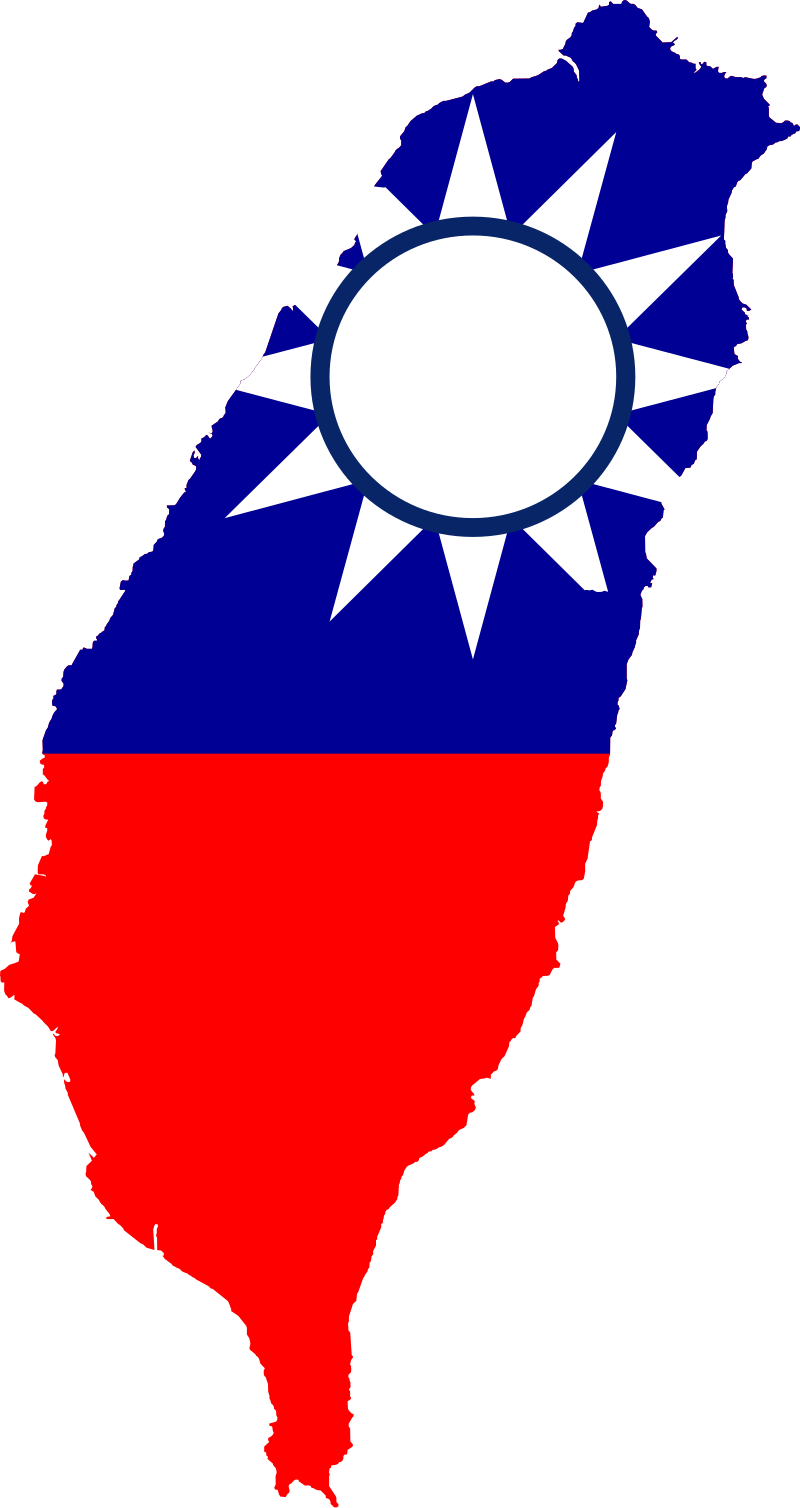 Map of taiwan featuring the taiwan flag