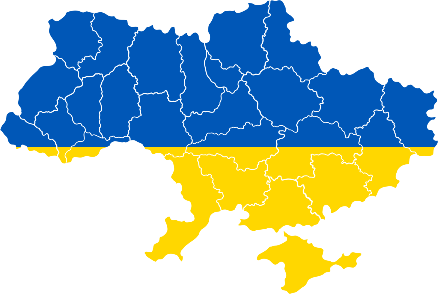 Map of ukraine featuring the ukraine flag