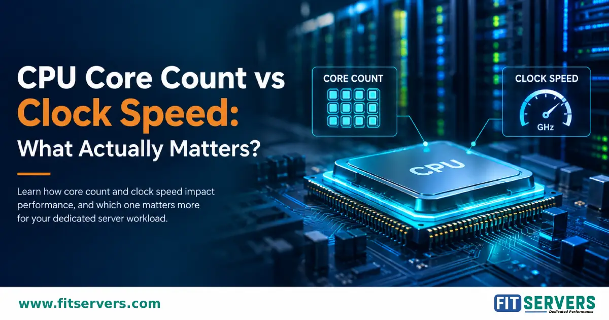 Comparison between CPU core count and clock speed for servers